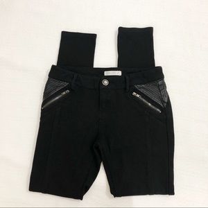 Love Fire Black Jegging with Leather Patches